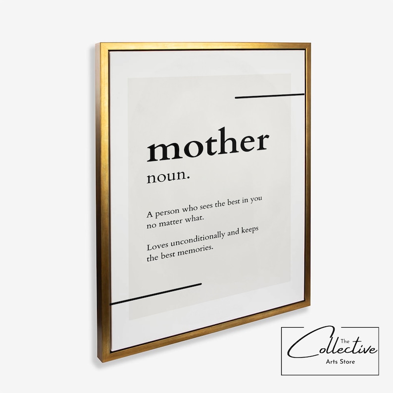 Loving Mother Wall Art Mom Gift Mother's Day Present Mom Definition