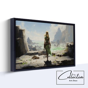 Zelda Poster Ocarina of Time Zelda Fan Art Video Game Poster Legend of Zelda Print Zelda Gift - Canvas or Poster, Framed or Unframed