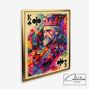 Re Carte da gioco Poster Sala giochi Decor Re di picche Stampa artistica da parete Carte da gioco Regalo Poker Room Canvas Art Carte da gioco Pop Art