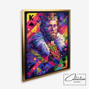 Art mural roi de pique impression roi cartes à jouer affiche décoration de salle de jeux cartes à jouer cadeau salle de poker toile art cartes à jouer Pop Art
