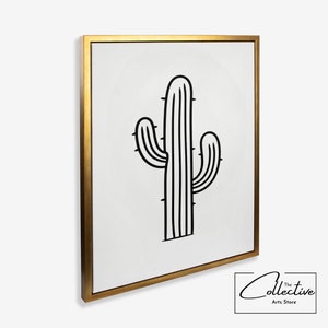 Kaktus Schwarz Weiß Poster Kaktus Minimalistische Leinwand Floral Wand Kunst Geschenk Kaktus Gerahmter Kunstdruck Kaktus Schwarz Weiß Gerahmtes Poster Kaktus Druck