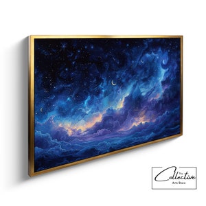 Space Painting, Sternenhimmel, Space Painting, Bürodekor, Neues Zuhause Geschenk | Leinwand, Poster, gerahmt oder ungerahmt