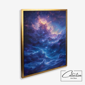 Weltraum Wandkunst, Himmlisches Dekor, Weltraum Malerei, Himmlische Kunst, Schlafzimmer Dekor, Kunst Geschenk | Leinwand, Poster, gerahmt oder ungerahmt