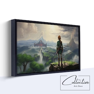 The legend of Zelda Wall Art Zelda Poster Link Zelda Framed Canvas Zelda Birthday Gift Game Room Decor Zelda Link Fan Present