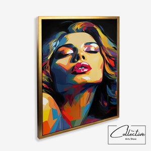 Sensual Pop Art Poster Woman Pop Art Print Feminine Art Canvas Sensual Wall Decor Sensual Art Gift Pop Art Woman Framed Poster Home Decor