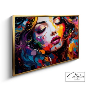 Pop Art Wall Poster Colourful Woman Painting Abstract Woman Art Canvas Colourful Home Decor Housewarming Gift Fashion Boutique Decor Art