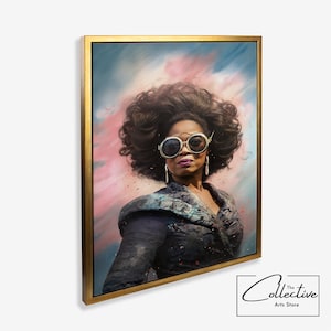Art mural de célébrité Oprah Winfrey Impression de célébrité Portrait de célébrité Cadeau de pendaison de crémaillère - Toile ou poster, encadré ou non