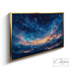 Weltraum Wandkunst, Sternenhimmel, himmlische Dekoration, Weltraum Malerei, Wohnzimmer Dekor, Kunst Geschenk | Leinwand, Poster, gerahmt oder ungerahmt