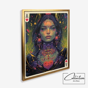 Herzass Spielkarte Funky Wand Kunst Poster Bunte Preppy Druck Wohnheim Dekor Preppy Y2k Raum Dekor Ästhetische Maximalist Leinwand