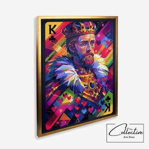 Carte da gioco Stampa Regalo Poker Room Canvas Art King Of Clubs Wall Art King Carte da gioco Poster Game Room Decor Carte da gioco Pop Art