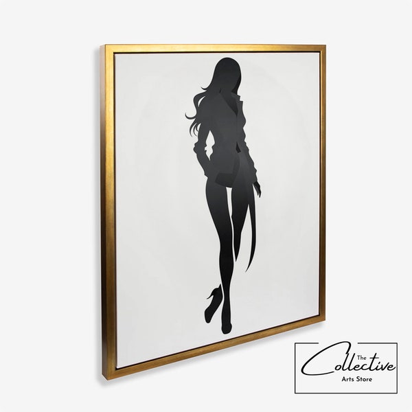 Silhouette toile femme dessin au trait impression d'art femme cadre affiche minimaliste une ligne mur décoration moderne corps dessin au trait