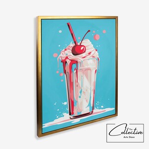 Milkshake Poster Gelato Wall Art Diner Decor Milkshake Art Canvas Milkshake Illustrazione Arte alimentare