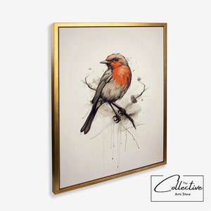 Aquarell Rotkehlchen Poster Vogel Wand Kunst Robin Aquarell Leinwand Natur Wand Dekor Vogel Liebhaber Kunst Geschenk Rotkehlchen Vogel gerahmtes Plakat