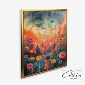 Abstrakte bunte Wand Kunst, Fantasie, helle Farbe Malerei, Kunstdruck, neues Zuhause Geschenk | Leinwand, Poster, gerahmt oder ungerahmt