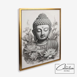 Buddha Poster Buddha Framed Poster Spiritual Wall Decor Buddha Framed Canvas Mindful Wall Art Housewarming Gift Zen Wall Art