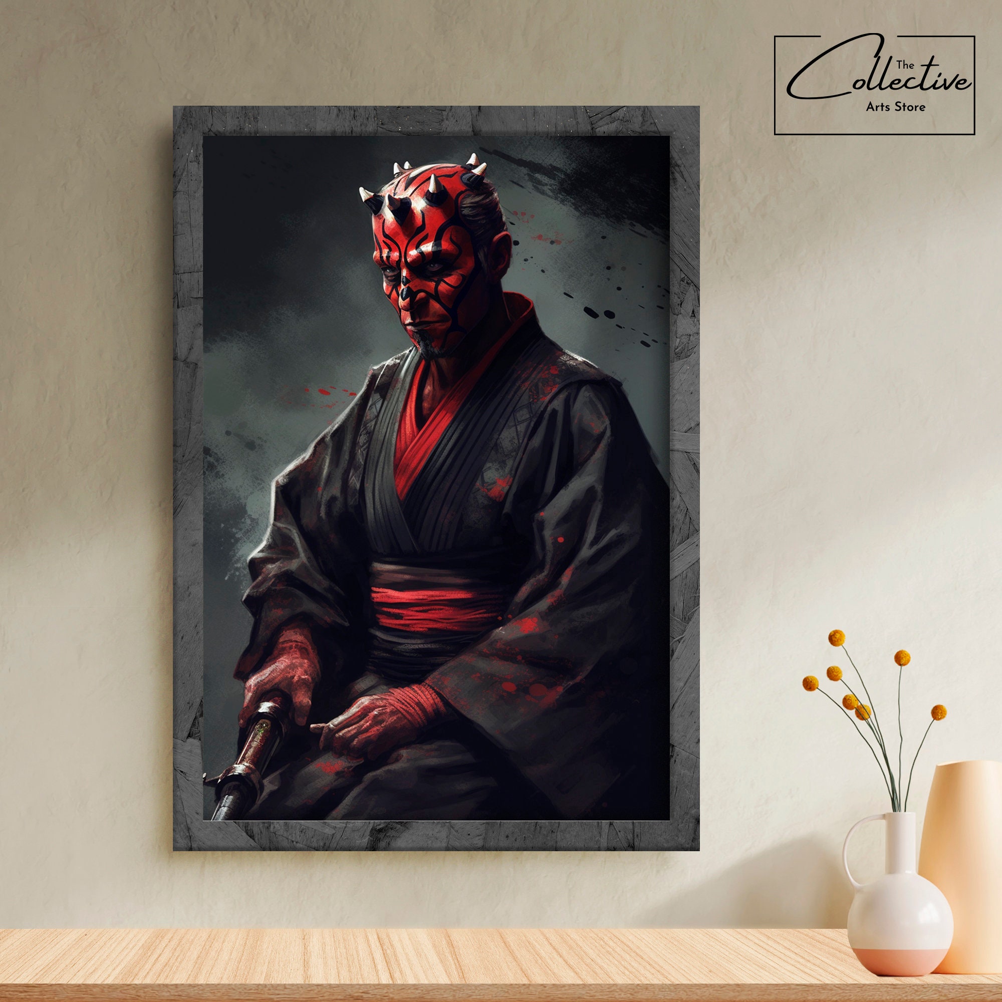 Darth Maul Poster Star Wars Fan Gift Star Wars Wall Decor Print Samurai ...
