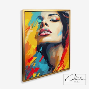 Woman Portrait Pop Art Poster Sensual Art Canvas Pop Art Woman Portrait Framed Poster Gift Office Decor Pop Art Housewarming Gift Wall Decor