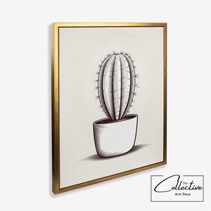 Schwarz weißes Kaktus Minimalistisches Poster Blumenwanddekor Kaktus Leinwand Kaktus Wandkunst Minimalistisches Kaktus gerahmtes Plakat Wandkunst Geschenk