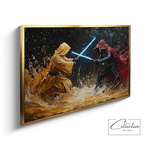 Starwars Wall Art, Lightsaber, Star Wars Room Decor, Mandalorian, Starwars Gift, Jedi Star Wars | Canvas, Poster, Framed or Unframed Options