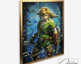Legend of Zelda Wall Art Zelda Print Tears of the Kingdom Zelda Fan Art Gaming Wall Decor Fan Gift - Canvas or Poster, Framed or Unframed