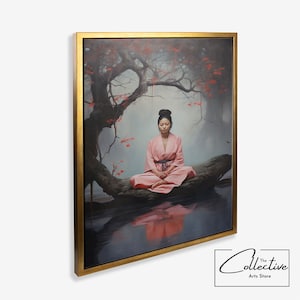 Art de la méditation, peinture pleine conscience, affiche encadrée, toile d&#39;art de yoga, cadeau d&#39;art de la pleine conscience, nouvelle maison, art mural, cadeau d&#39;art zen