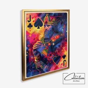 Kreuz-Jack Funky Wand-Kunst-Poster Bunter Druck Spielzimmer Dekor Pokerraum Kunst Spielkarte Ästhetischer Maximalist Leinwand