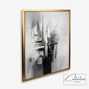 Pintura abstracta impresión negro blanco línea arte arte abstracto cartel abstracto cuadrado arte oficina arte nuevo hogar regalo formas abstractas decoración de la pared