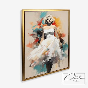 Marilyn Monroe Art Celebrity Portrait Marilyn Monroe Poster Gift For Her Office Decor Housewarming Gift - Canvas or Poster, Framed, Unframed