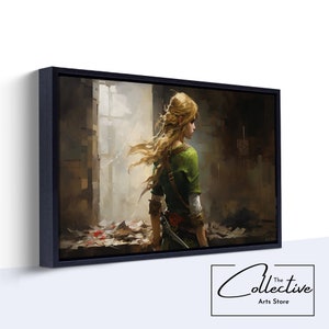 Zelda Painting The Legend Of Zelda Framed Poster Link Zelda Framed Canvas The Legend of Zelda Birthday Gift Game Room Wall Art Zelda fan
