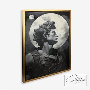 Apollo Greek God Poster Apollo Artwork New Home Gift Wall Decor Greek Mythology Wall Art Housewarming Present Apollo Portrait Black White