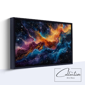 Weltraum Wandkunst, himmlische Dekoration, Weltraum Gemälde, Sternenhimmel, Wohnzimmer Dekor, Kunst Geschenk | Leinwand, Poster, gerahmt oder ungerahmt