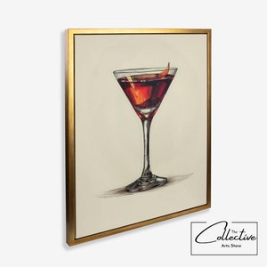 Cóctel enmarcado impresión clásico cartel de cóctel minimalista alcohol pared arte bar carrito decoración cocina arte lienzo bar pared colgantes regalo de cumpleaños