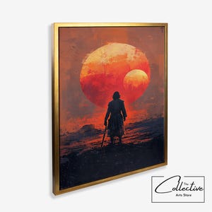 Luke Skywalker Poster, Tatooine, Starwars Print, Star Wars Room Decor, Game Room Wall Art | Canvas, Poster, Framed or Unframed Options