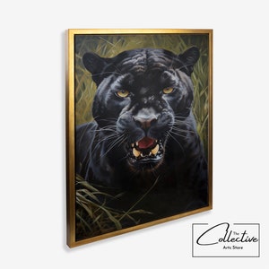 Sztuka ścienna Puma Wildlife Plakat w ramce Wildlife Stylizacja Airbnb Wnętrze Prezent rocznicowy Czarny nadruk Puma Oprawiony plakat na płótnie Dekoracja Puma Wildlife