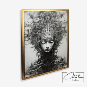 Ritratto di donna astratta Ritratto di fantasia Stampa Arte astratta della parete Tela Ritratto di arte astratta Decorazione della parete per ufficio Poster di arte astratta