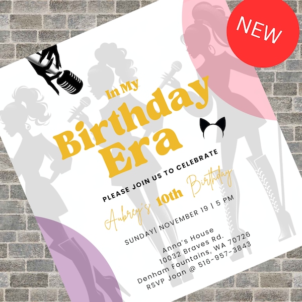 Ariana Grande Inspired Birthday Party Invite: Wicked and Editable Party Card to Bring Eternal Sunshine, Canva Template, Gift idea