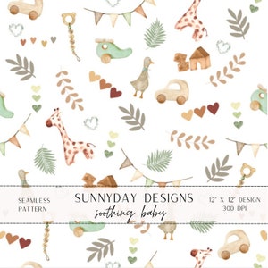 Beruhigendes Baby Nahtloses Design, Nahtlose Muster und Hintergründe für Baby, Boho Scrapbooking Papier, Digitaler Hintergrund, Boho Bastelpapier