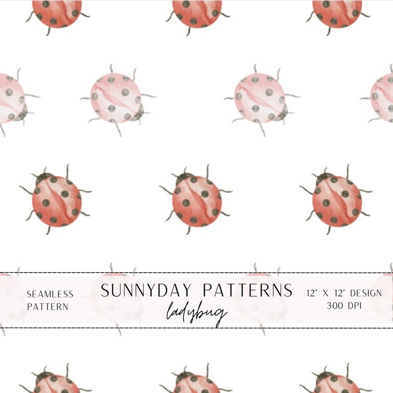Ladybug Seamless Design, Ladybug Seamless Pattern, Patterned Background ...