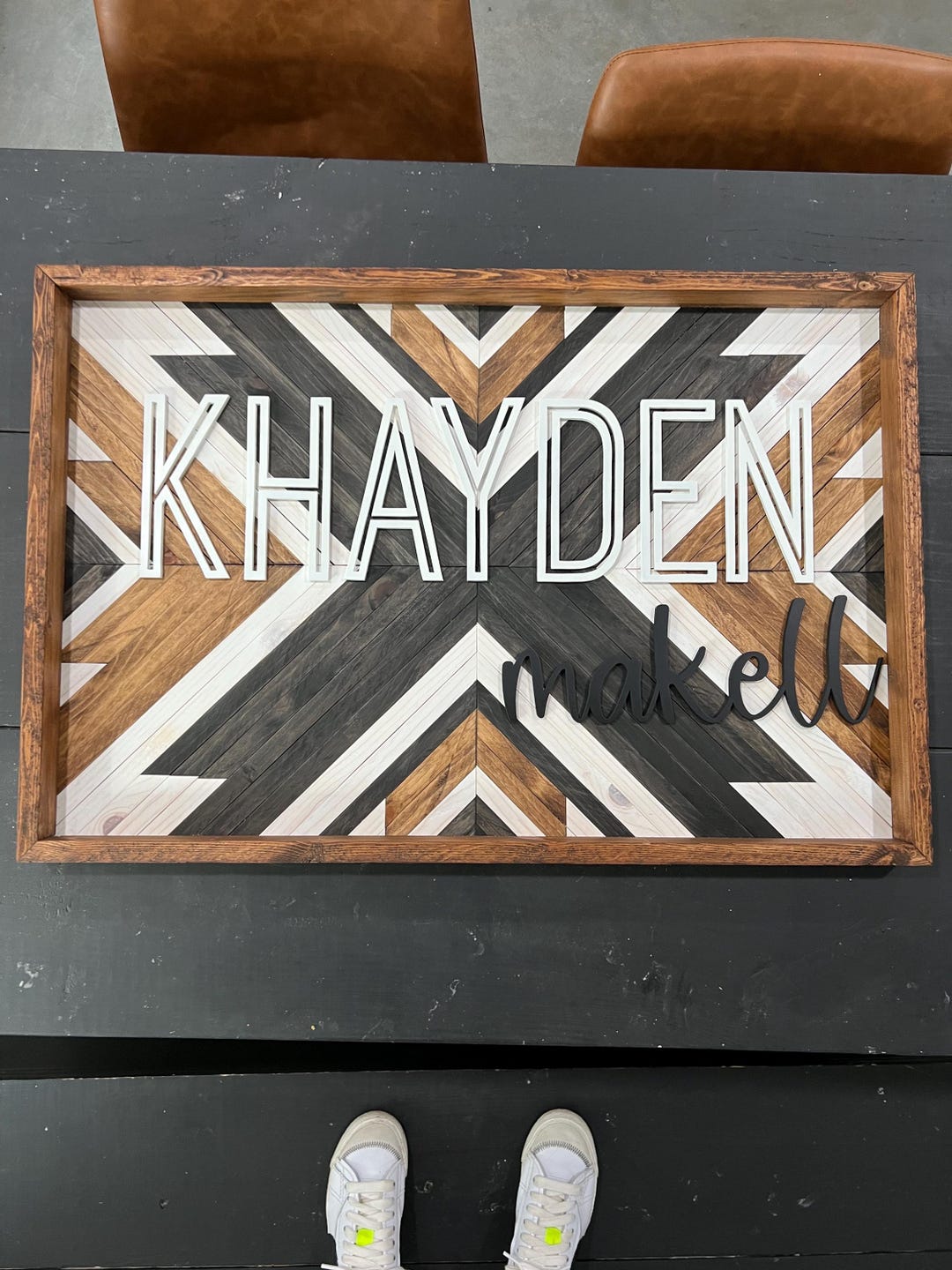 Personalized Aztec Geometric Wood Sign – Custom Name Wall Art - Etsy