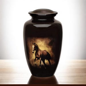 Painted Horse Cremation Urn: Running Free Adult Memorial