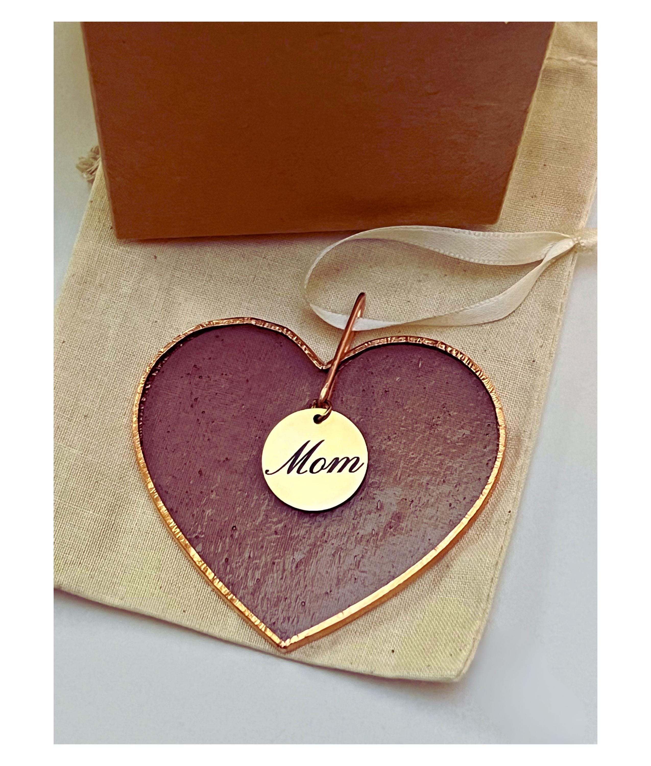 Personalized Stained Glass Red or Pink Heart – Memorial Keepsake & Remembrance Gift