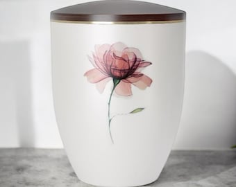 Classic Love Rose Biodegradable Urn with Mother-of-Pearl Finish | Memorial Urn