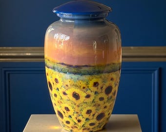 Sunflower Cremation Urn: Sunset Memorial Urn for Ashes