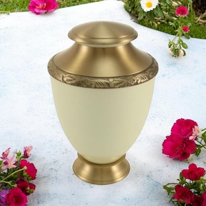 Hand-Engraved Brass Cremation Urn: Memorial Keepsake