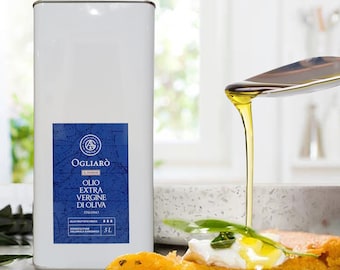 Huile d'olive extra vierge 5 litres de conversion biologique italienne cueillie à la main fruité léger et moyen