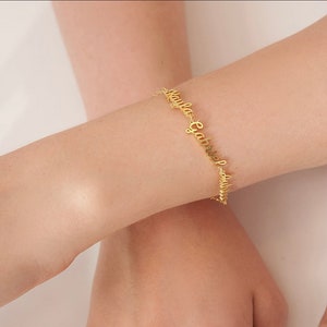 Pulsera con varios nombres, Oro, Oro rosa, Regalo para ella, Regalo para el mejor amigo, Aniversario, Regalo para mamá