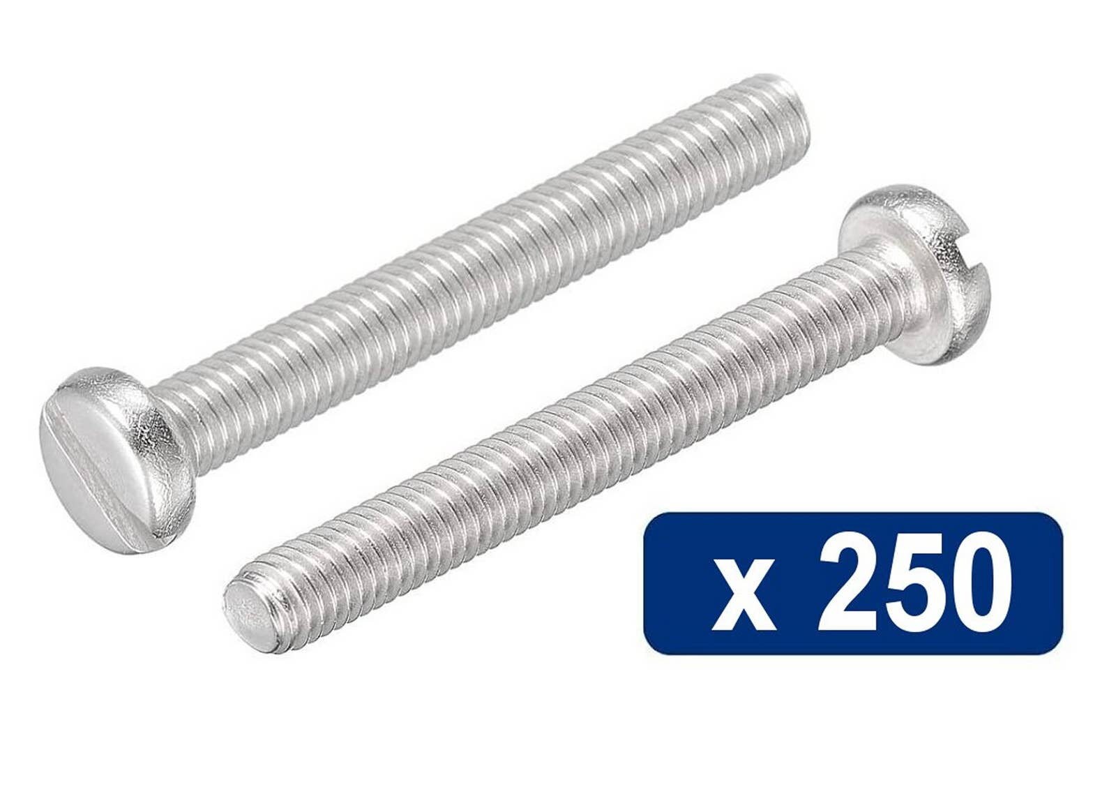 250 Bulk- M3 x 25mm Slotted Pan Head Machine Screws - Stainless Steel