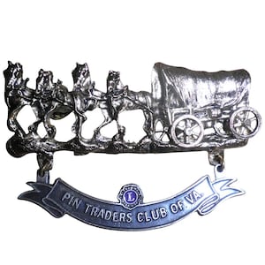 Vintage Lions Club International, Wagon Train Lapel Pin, Pin Trader&#39;s Club of VA