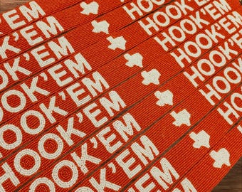 Handmade beaded bag straps, Gameday beaded accessories, Stadium beaded bag straps, Customized beaded college purse strap