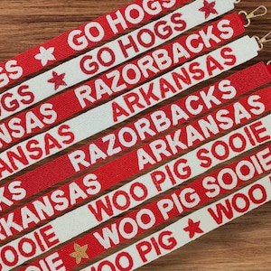 Handmade beaded bag straps, Gameday beaded accessories, Stadium beaded bag straps, Customized beaded college purse strap